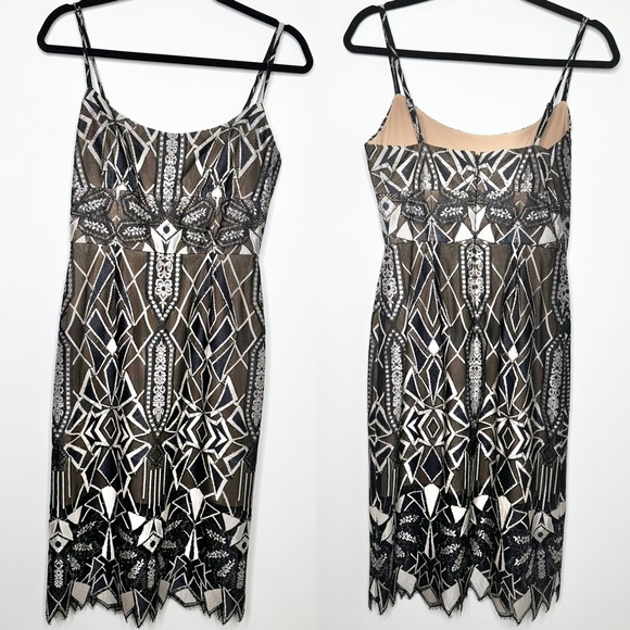 BCBGMAXAZRIA Alese Midi Dress in Black Silver - Picture 2 of 9
